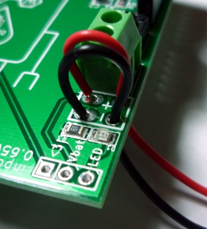 You can solder your battery wires directly using the strain-relief holes