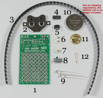 Annotated Blinky Grid SMT Kit