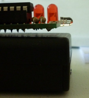 Bend the sensor leads at a 90 degree angle so they face away from the bottom of the PCB