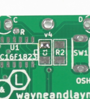 Small blob of solder on one pad