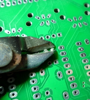 Trim the capacitor leads