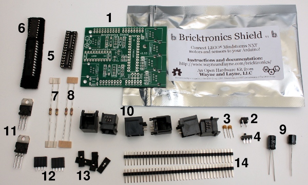 Annotated Bricktronics Shield Kit