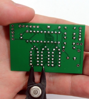 Trim any long leads underneath the PCB