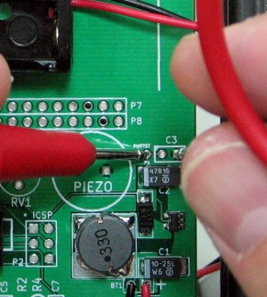 Measure resistance at test points