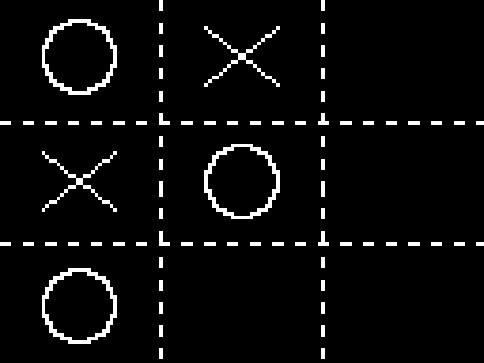 Two player tic-tac-toe game on Video Game Shield