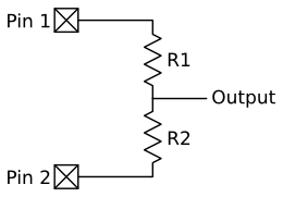 Two pin voltage divider
