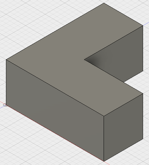 extruded the L-shaped Sketch upward in the vertical direction by 10 